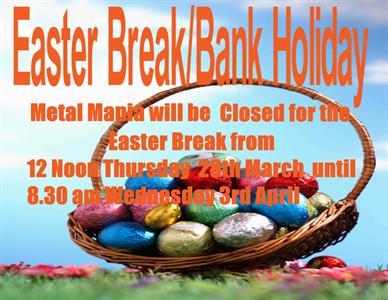 Buy We will be closed for Easter from 12 Noon Thursday 28th March until 8.30 am Wednesday 3rd April Online